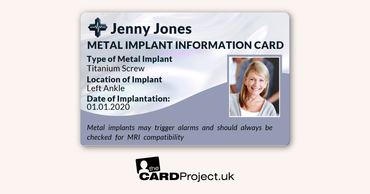 Metal Implant Information Card (FRONT)